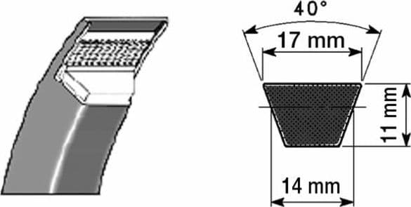 Cinghia trapezoidale in gomma telata tipo B106mm 2616 - 2