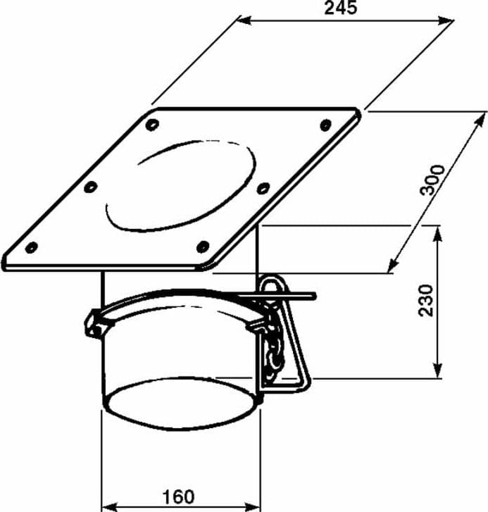 Bocchetta grano con flangia 300x245mm - 2