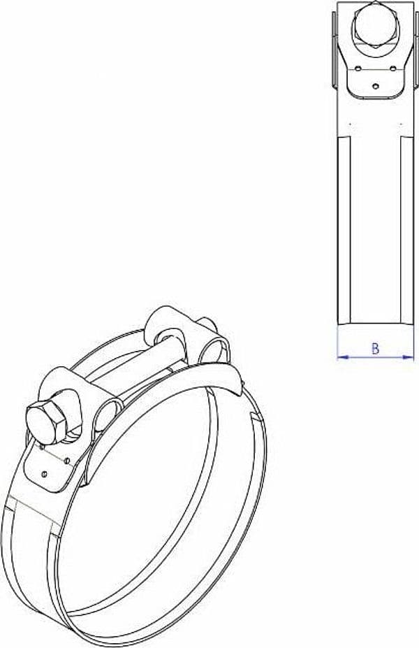 Fascetta Stringitubo Ama Inox AISI430 W2 Ø 80-85mm confezione da 15 pezzi - 2