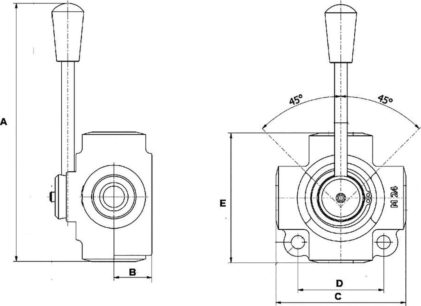 Deviatore di flusso a 4 vie 60L con centro chiuso - 2