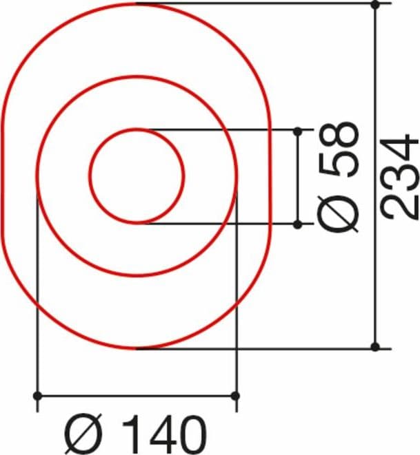 Coperchio per controcuffia lunghezza 234mm e Ø140 - 2