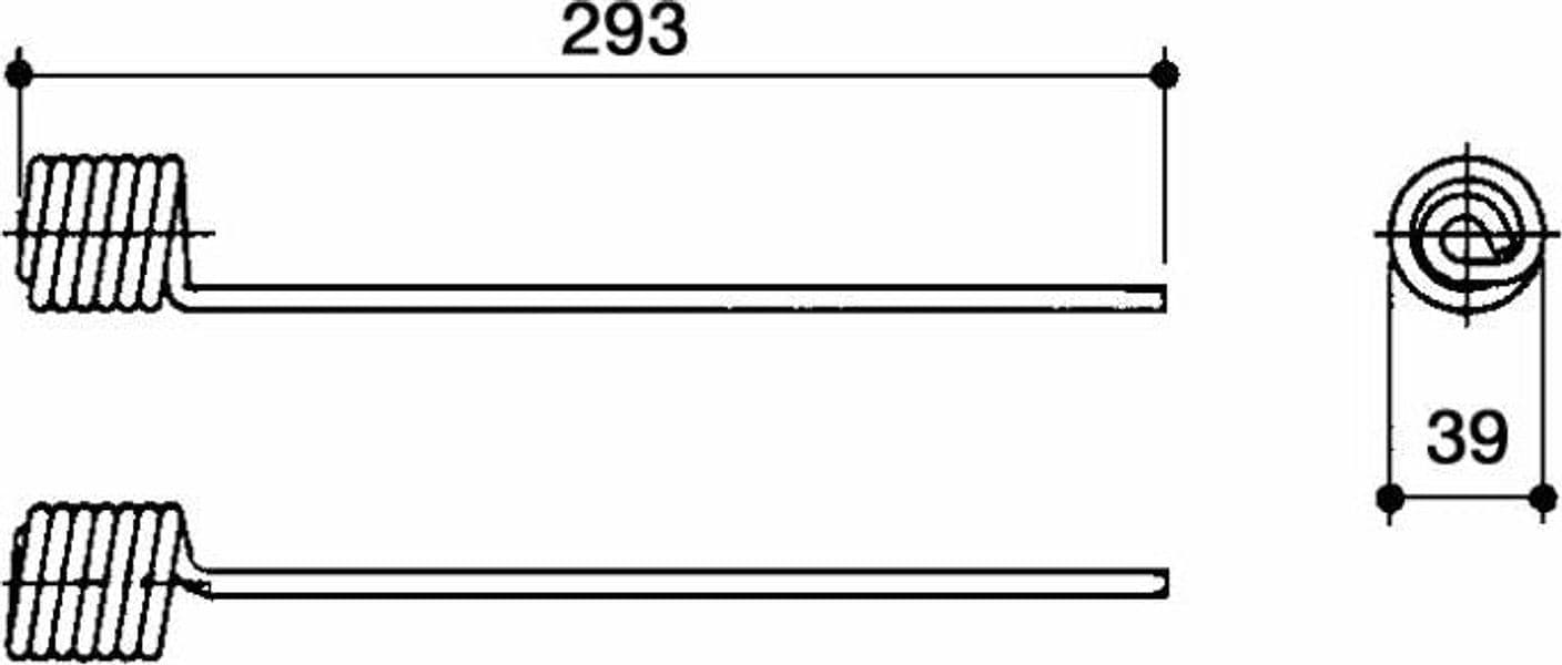 Dente ranghinatore adattabile Olivi lunghezza 293 filo 5,5 confezione da 5 pezzi - 1