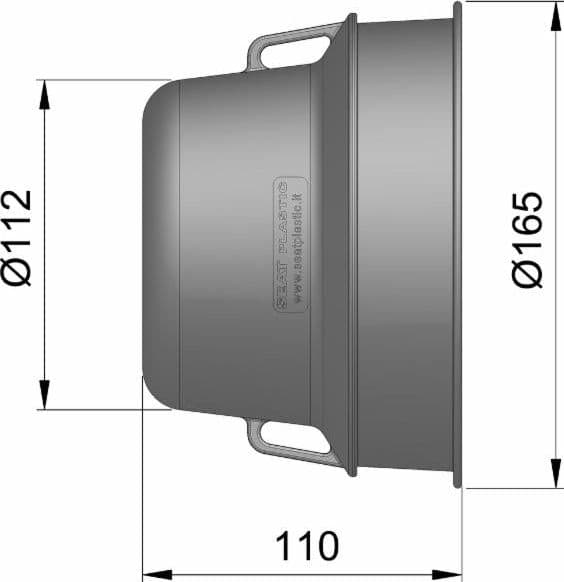 Controcuffia di plastica ø165 lunghezza 110mm - 3