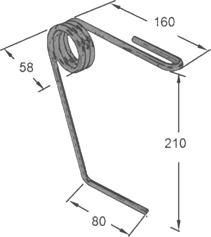 Dente seminatrice anteriore dx Ø 7mm adattabile Aba - 2