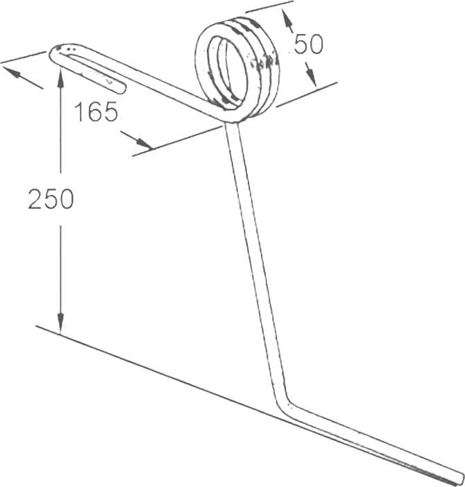 Dente seminatrice lungo adattabile Mascar filo 7 confezione da 3 pezzi - 5