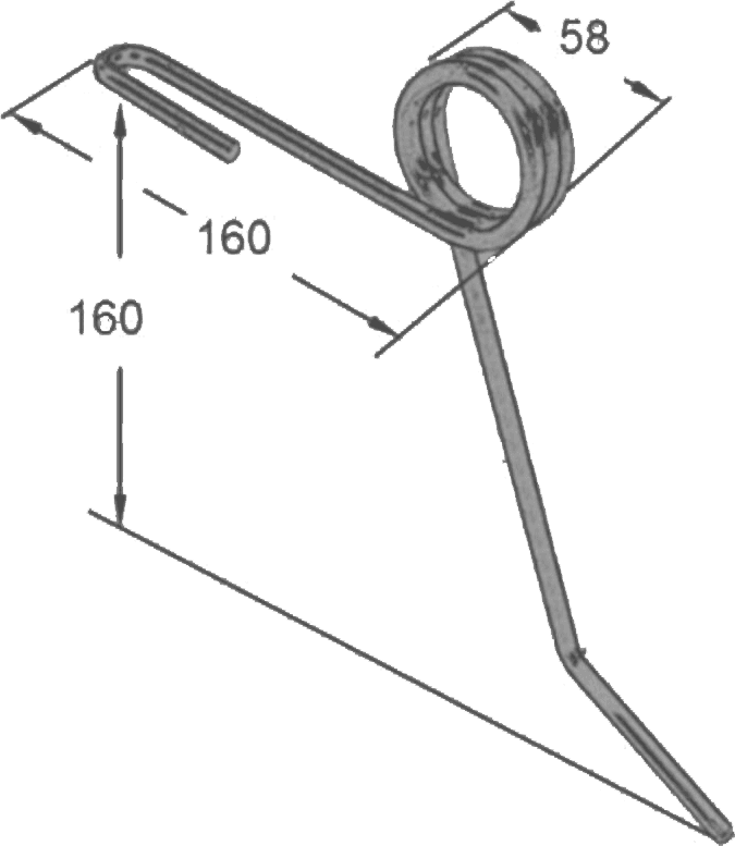 Dente seminatrice posteriore sx Ø 7mm adattabile Aba - 2