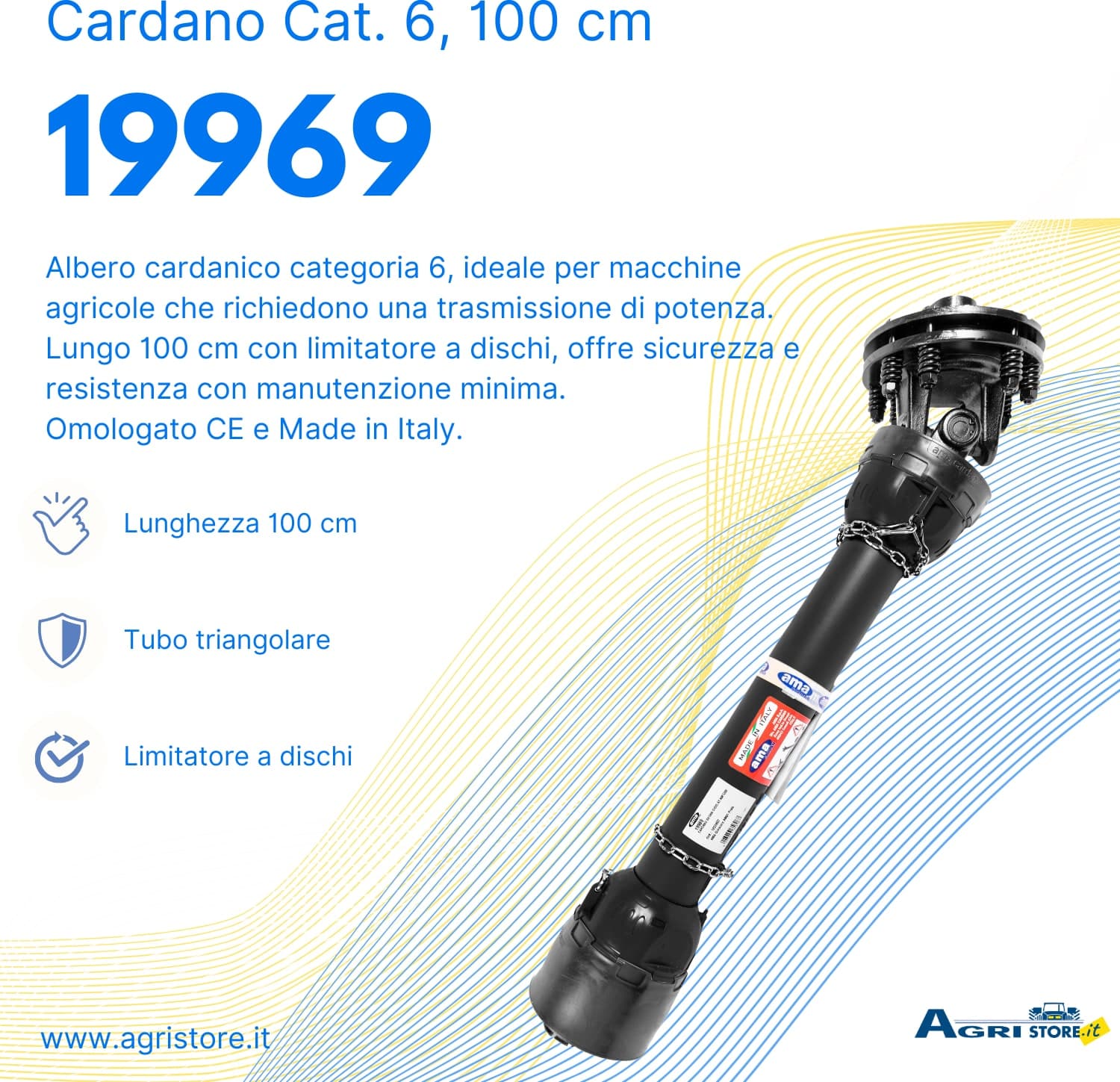 Cardano Ama con limitatore a dischi di attrito cat. 6 100cm 2 ferodi - 6