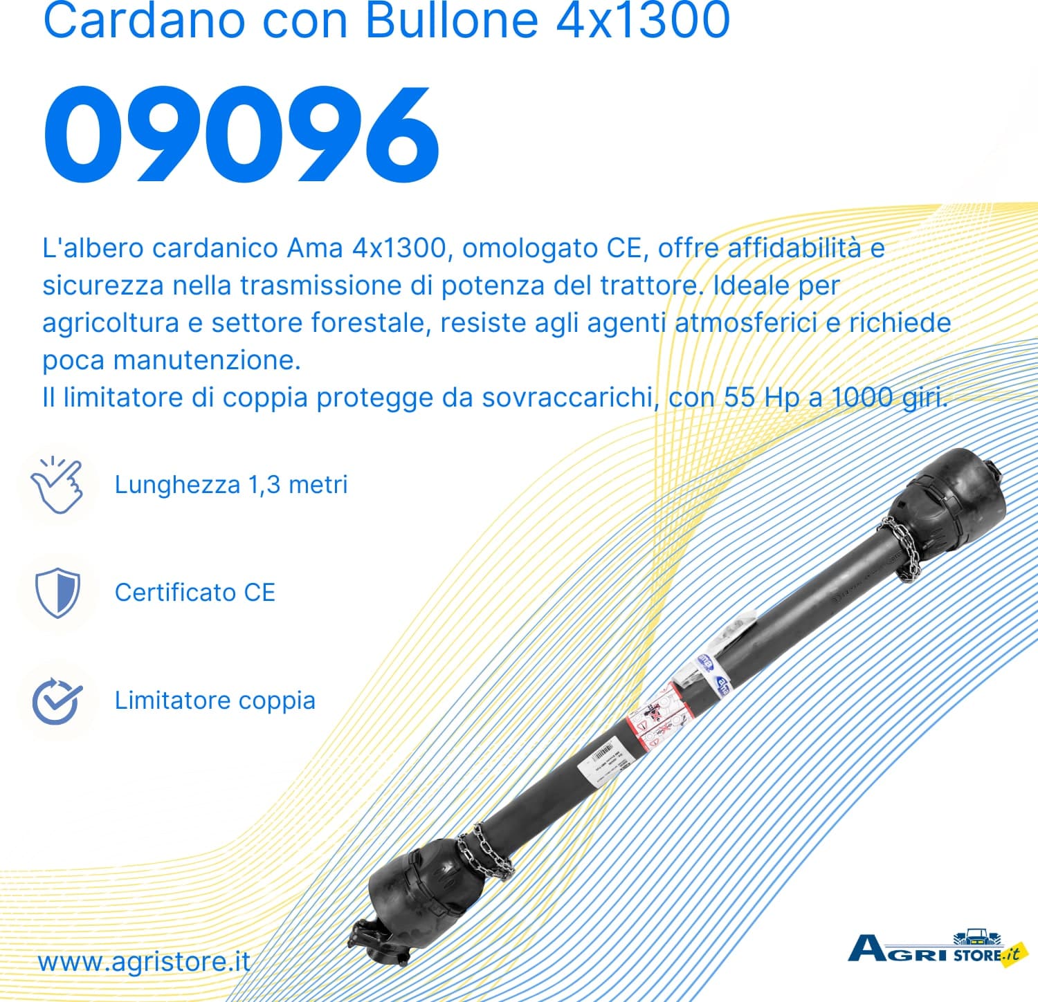 Cardano con bullone di trancio 4x1300 - 6