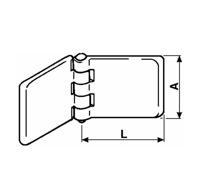 Cerniera a 5 snodi 60x80mm confezione da 2 pezzi - 2
