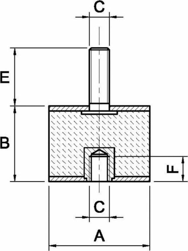 Antivibrante maschio/femmina 40x30,M10x28 confezione da 5 pezzi - 2