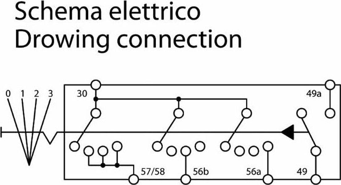 Commutatore luci 12V 4 posizioni con avvisatore acustico dima 22,5mm - 8
