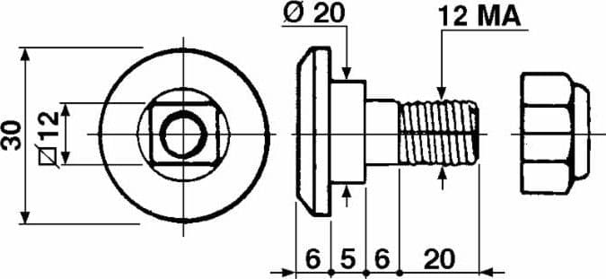 Bullone portalama adattabile Agram Taarup confezione da 5 pezzi - 6