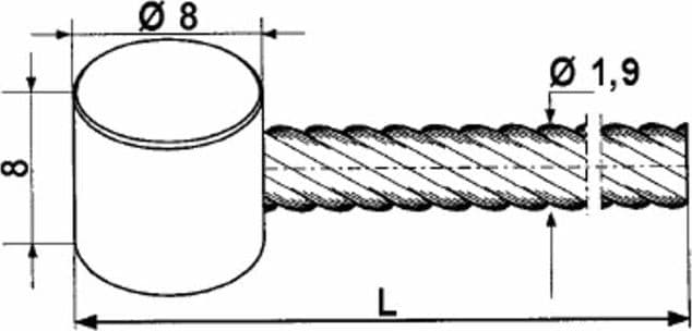 Cavo per acceleratore ø 1,9mm lunghezza 2000mm confezione da 15 pezzi - 2