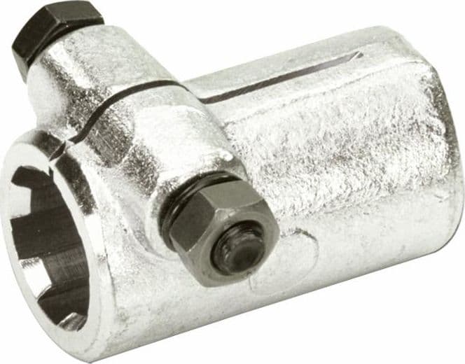 Bussola scanalata con bullone e profilo interno 1"3/8 con 6 scanalature e lunghezza 80mm