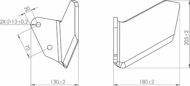 Aletta sx per ancora 60x25 adattabile Deltaflex - 2