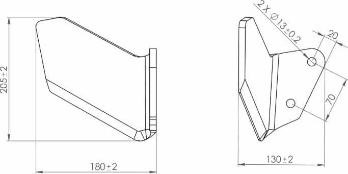 Aletta dx per ancora 60x25 adattabile Deltaflex - 2