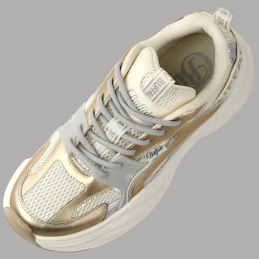 Buffalo Scarpe Yuno One Platform Memory Foam Vegan Altezza 5,1 cm Beige - 6