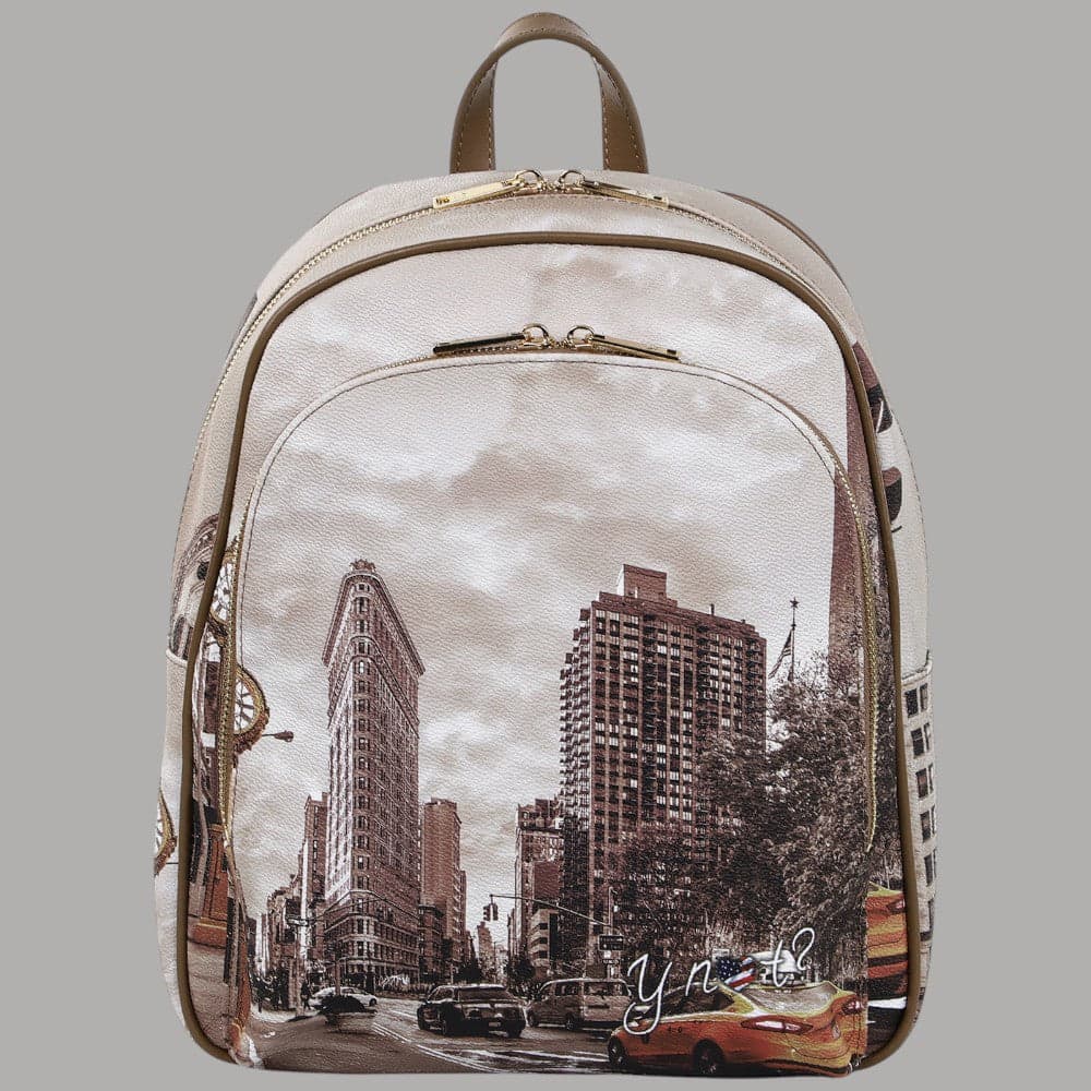 YNot zaino donna Golden Time Yesbag in ecopelle con doppia zip e tasche multiple - 3