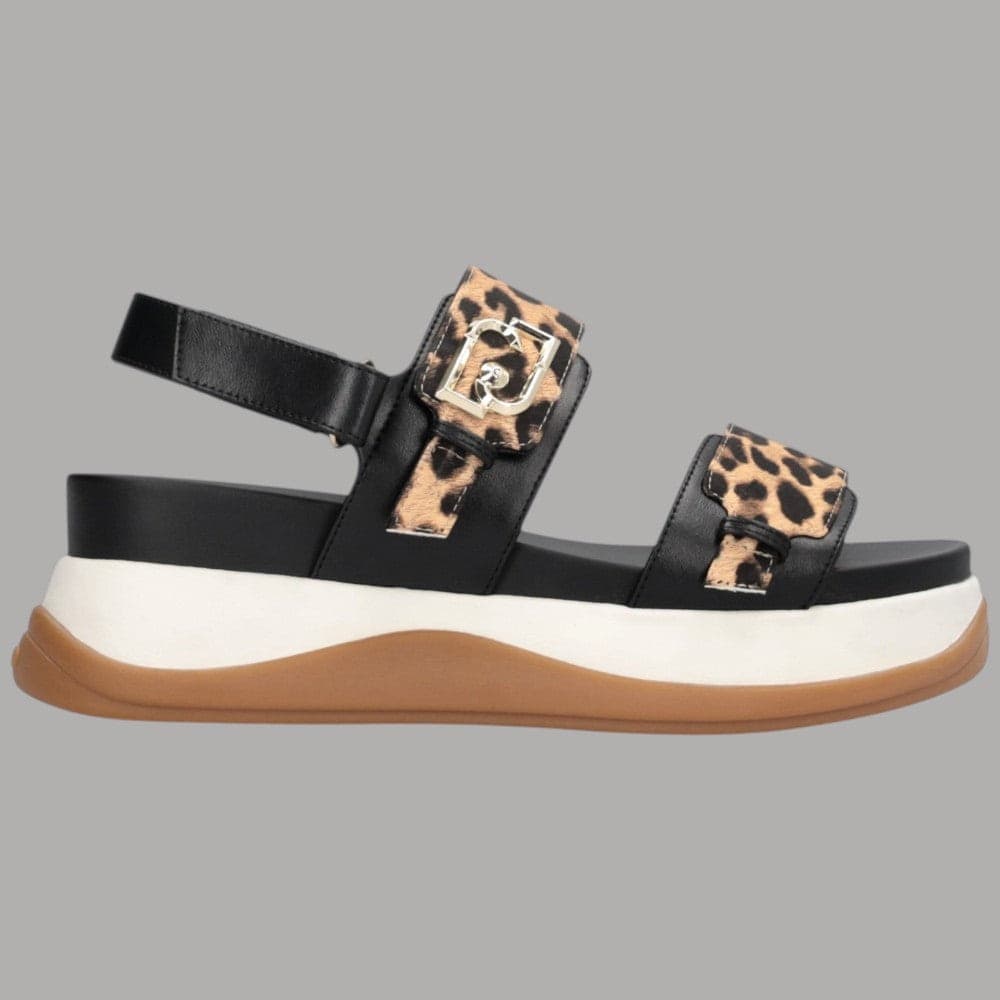 Sandali Liu Jo FIONA 02 Leopardati con Suola Platform e Monogram