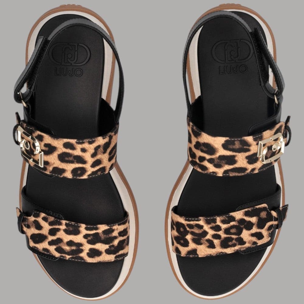 Sandali Liu Jo FIONA 02 Leopardati con Suola Platform e Monogram - 5