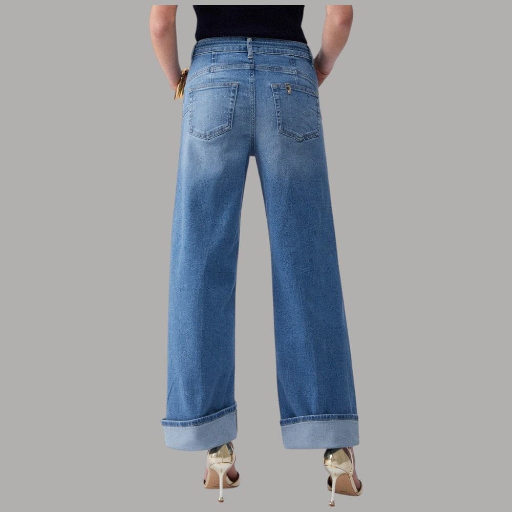 Liu Jo Jeans Flare Vita Alta con Cintura Logo Monogram in Jeans Prodotti di Classe - Nocera Superiore, commercioVirtuoso.it