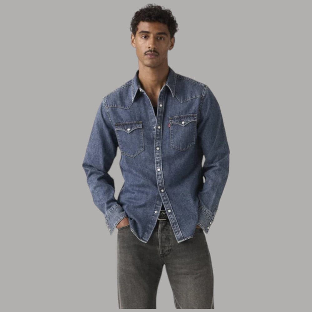 Camicia in Jeans Levi's Western Barstow Denim 100% Cotone in Camicie casual Prodotti di Classe - Nocera Superiore, commercioVirtuoso.it