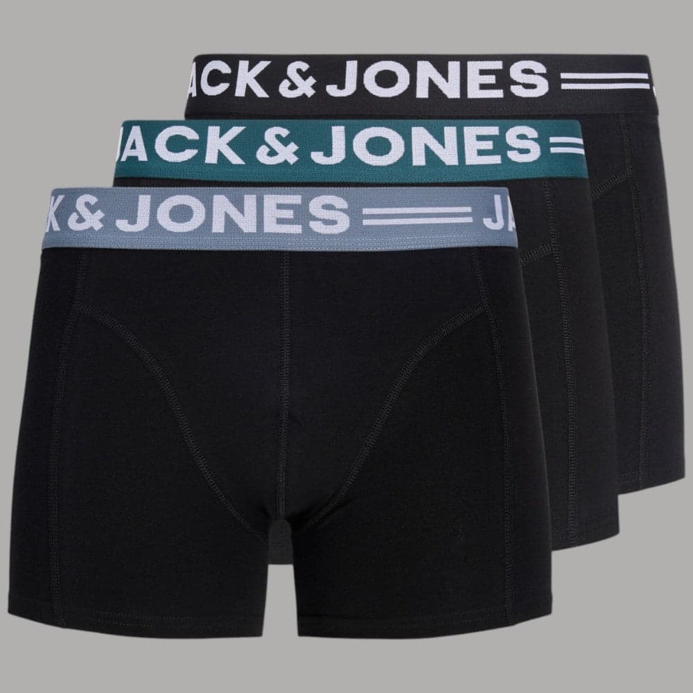 Pacco 3 Boxer Uomo Jack & Jones in Cotone Nero Elastico - 7