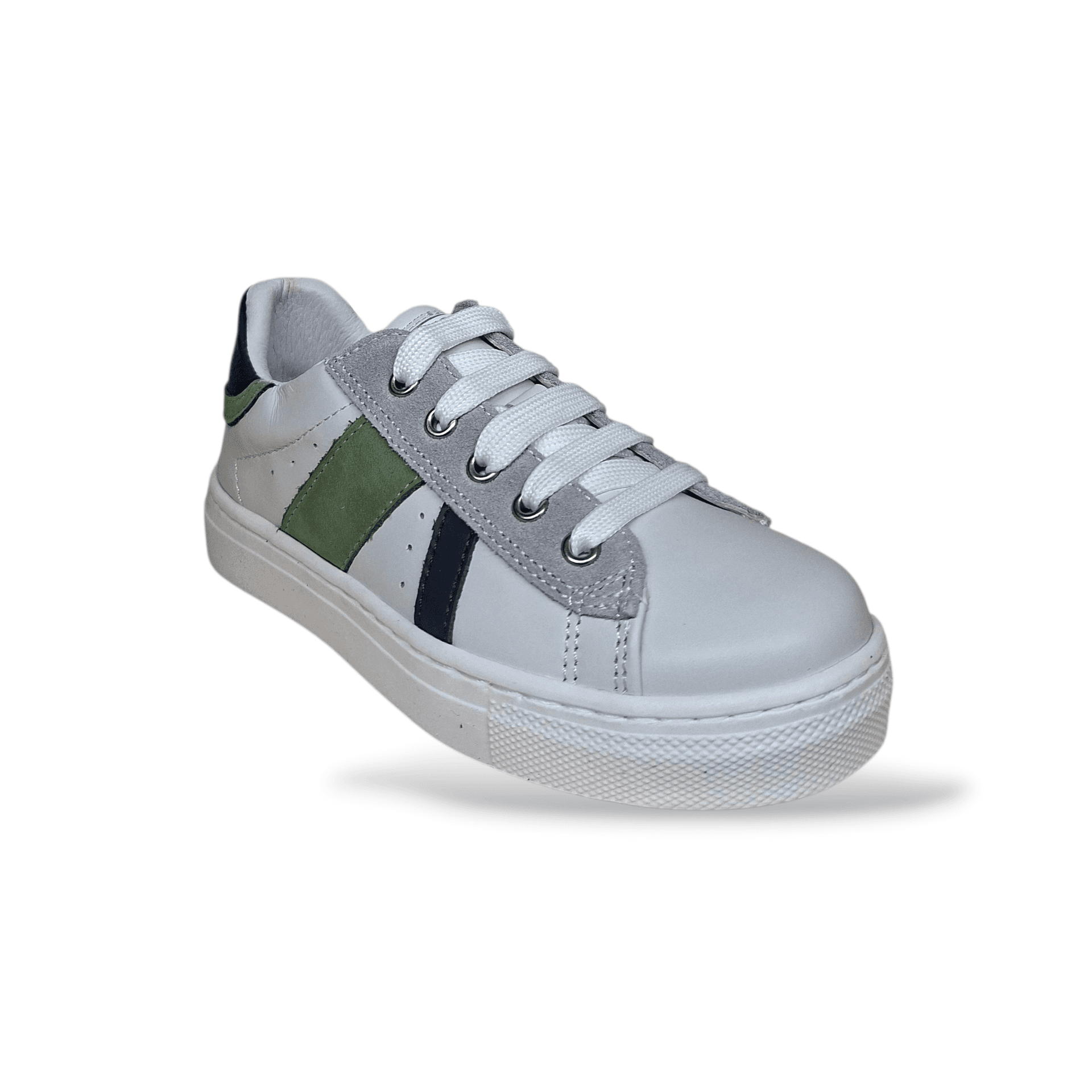 Sneakers Bambino Balducci Butter Pelle Bianco Blu Verde Made in Italy in Ballerine Scarpetteria Gica - Trani, commercioVirtuoso.it