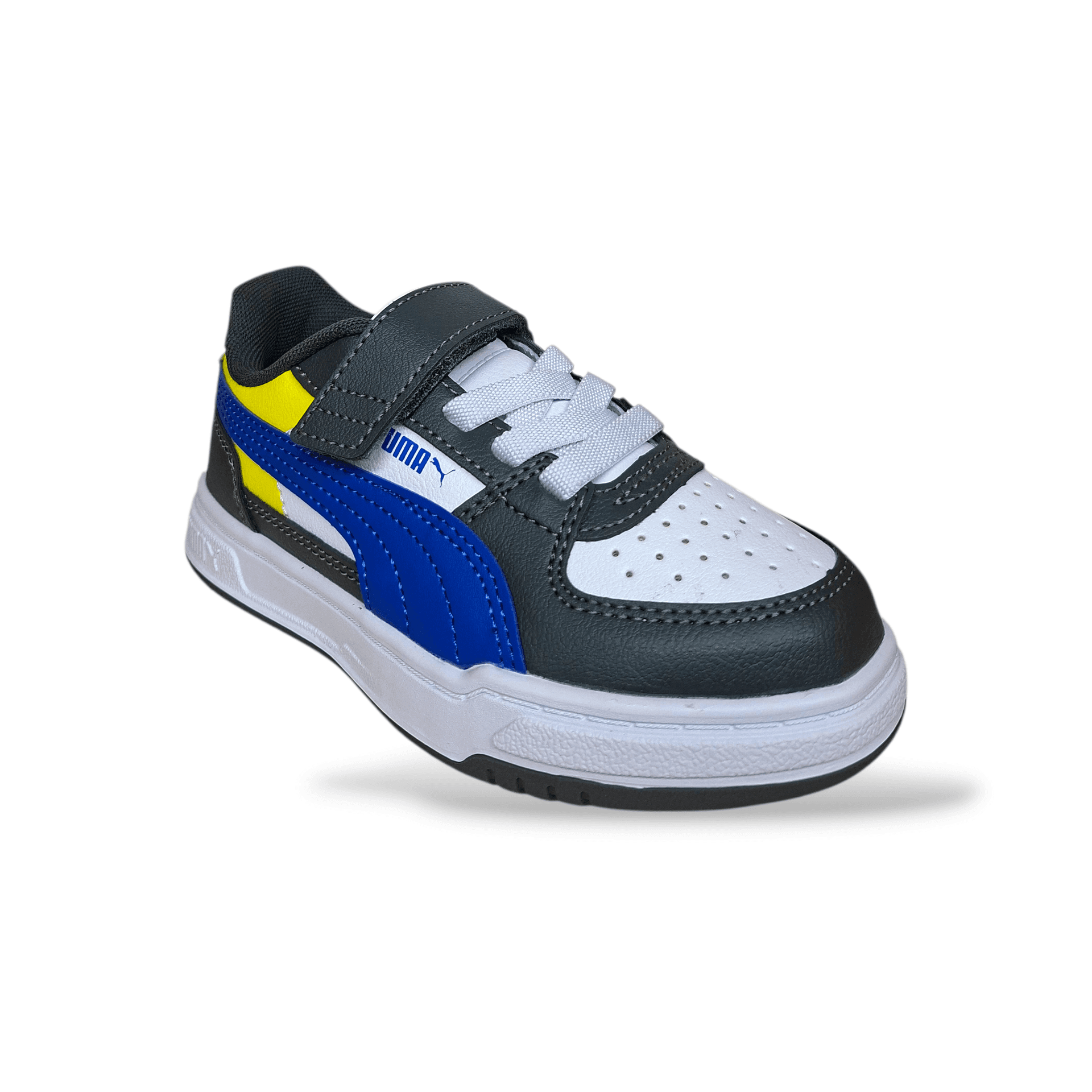 Sneakers bambino PUMA Caven blu nero bianco giallo con velcro in Ballerine Scarpetteria Gica - Trani, commercioVirtuoso.it