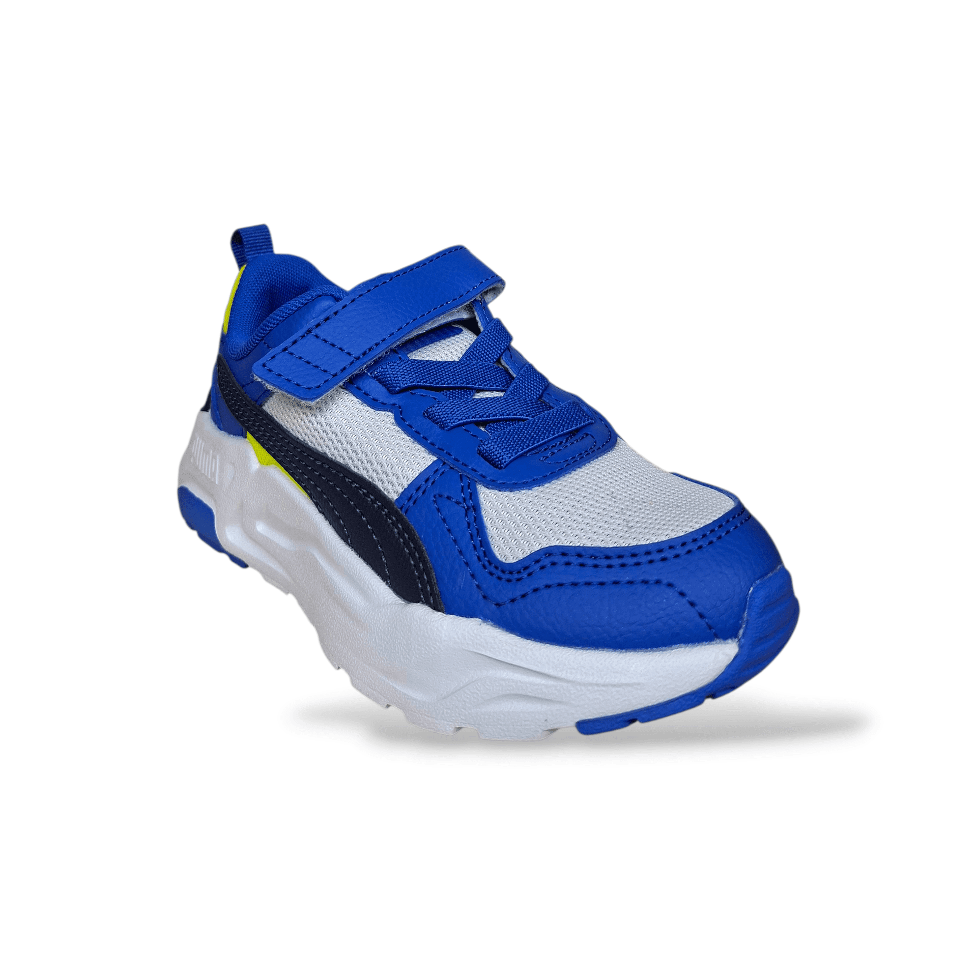 Sneakers bambino PUMA Trinity blu celeste bianco giallo con velcro in Ballerine Scarpetteria Gica - Trani, commercioVirtuoso.it