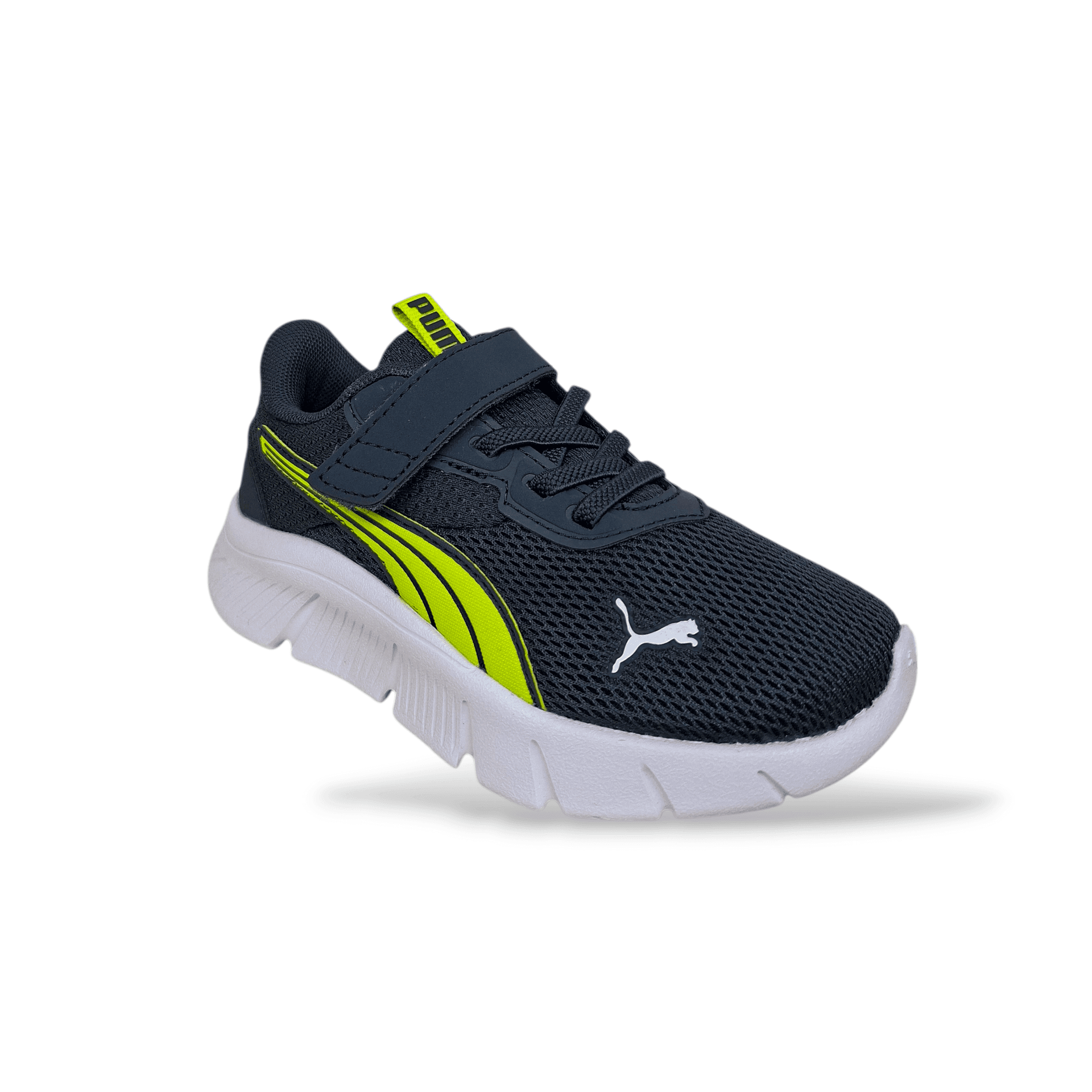 Sneakers bambino PUMA FlexFocus Modern grigio giallo con velcro in Ballerine Scarpetteria Gica - Trani, commercioVirtuoso.it
