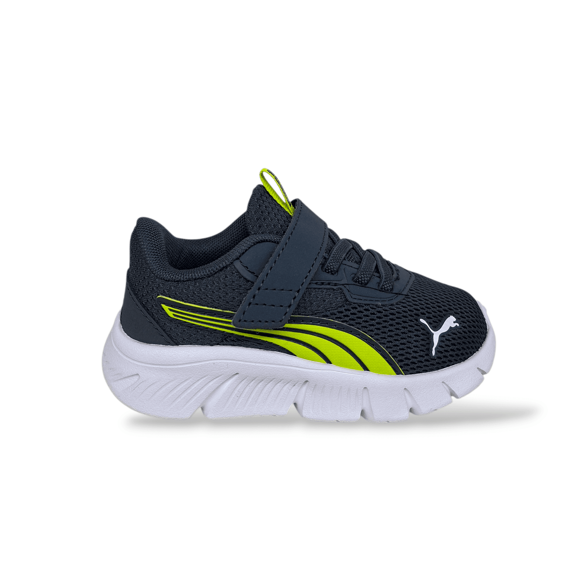 Sneakers bambino PUMA FlexFocus Modern grigio giallo con velcro in Ballerine Scarpetteria Gica - Trani, commercioVirtuoso.it