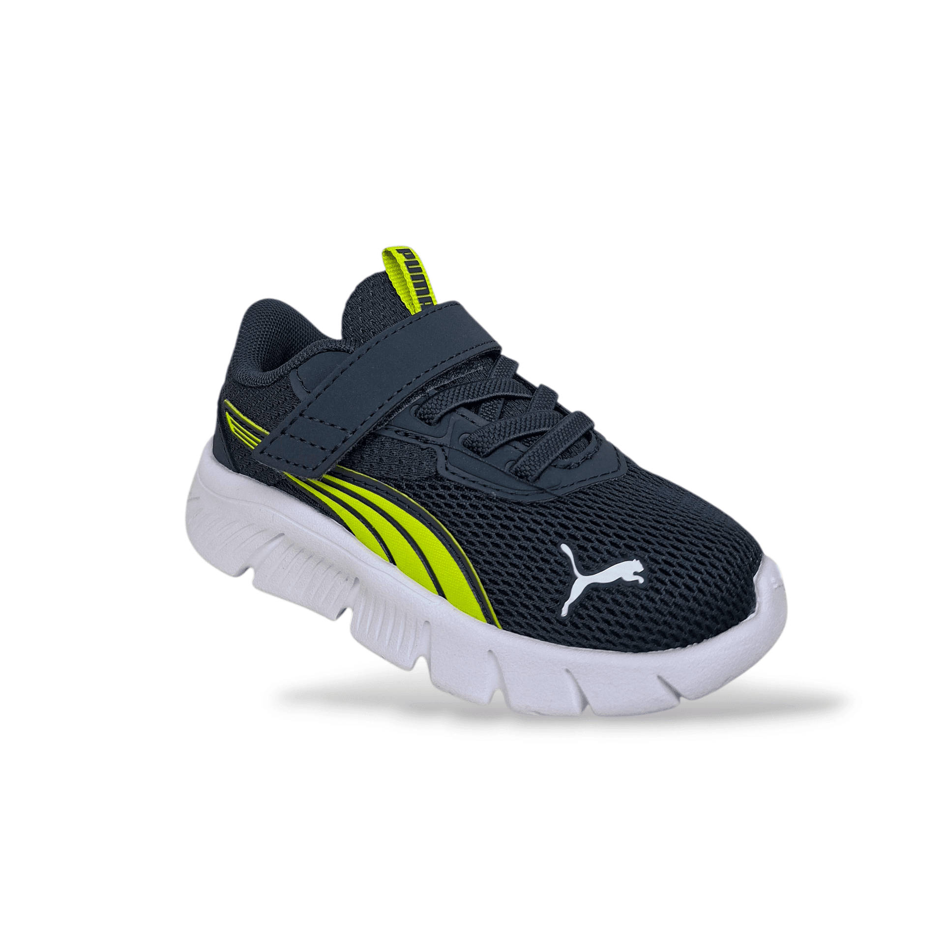 Sneakers bambino PUMA FlexFocus Modern grigio giallo con velcro in Ballerine Scarpetteria Gica - Trani, commercioVirtuoso.it