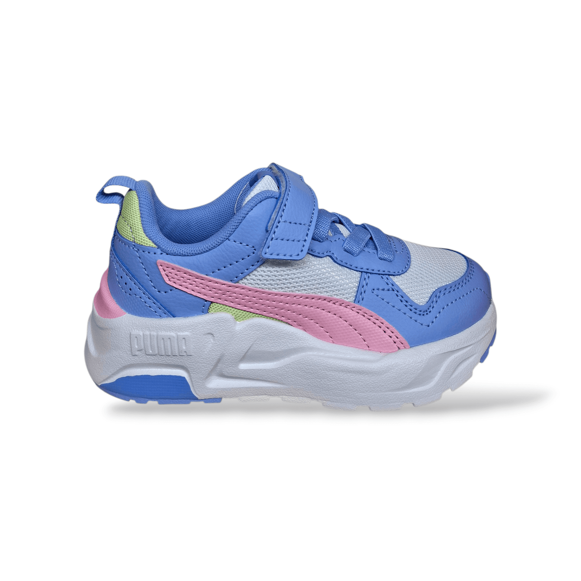 Sneakers bambina PUMA Trinity celeste rosa bianco giallo con velcro in Ballerine Scarpetteria Gica - Trani, commercioVirtuoso.it
