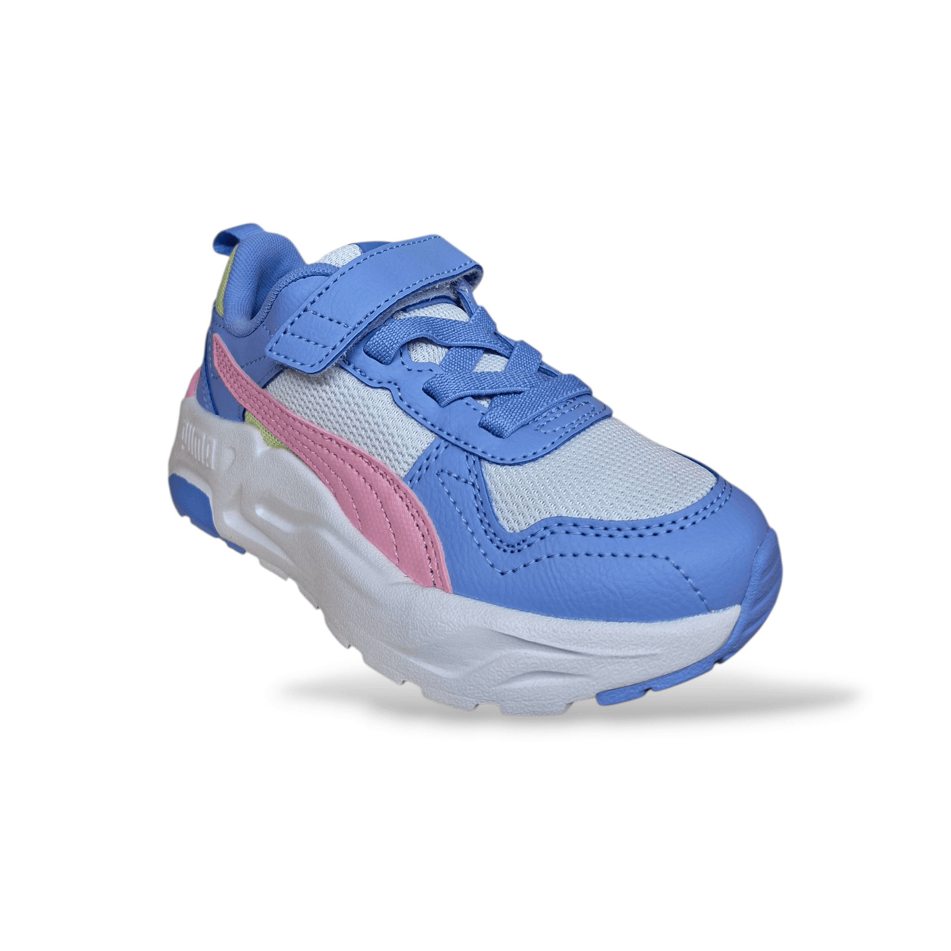 Sneakers bambina PUMA Trinity celeste rosa bianco giallo con velcro in Ballerine Scarpetteria Gica - Trani, commercioVirtuoso.it