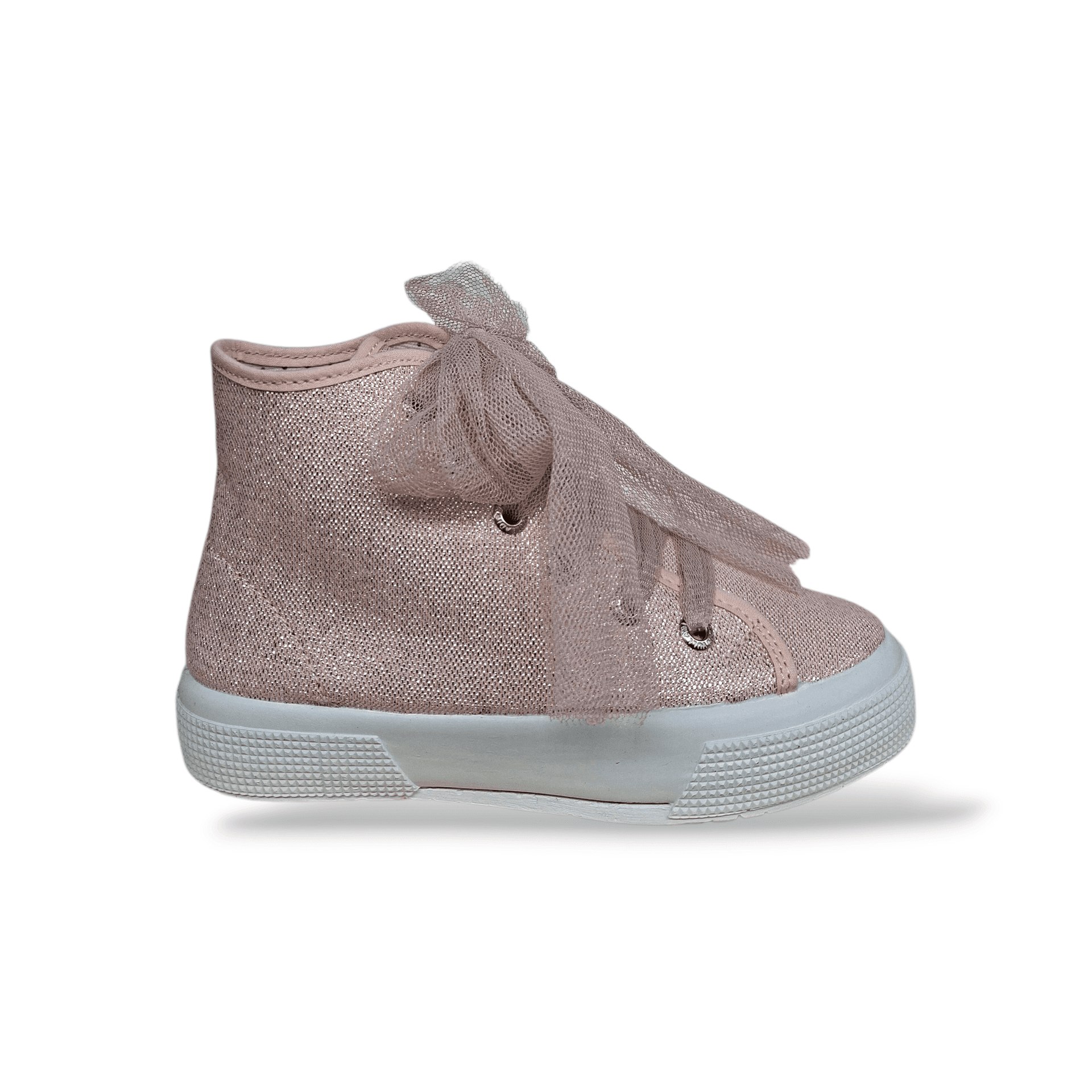 Sneakers Bambina Cipria Glitter VUL-LADI con Lacci Intercambiabili – Scarpe Cerimonia Damigella Taglie 24-39