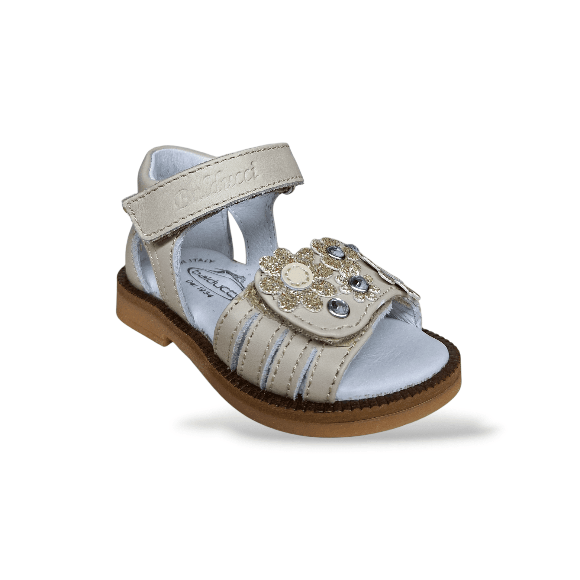 Sandalo Primi Passi Balducci Cita Pelle Beige Cerimonia Made in Italy Bambina in Ballerine Scarpetteria Gica - Trani, commercioVirtuoso.it