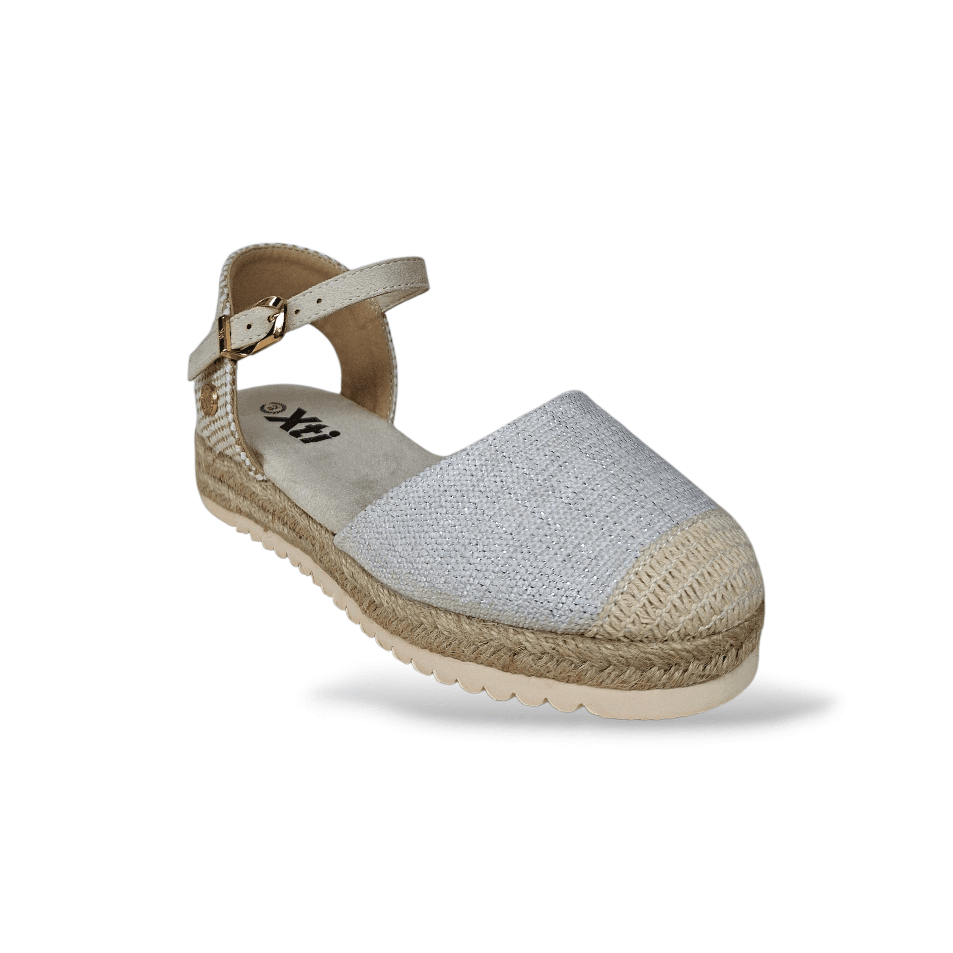Espadrillas bambina XTI beige argento cerimonia eleganti in Ballerine Scarpetteria Gica - Trani, commercioVirtuoso.it