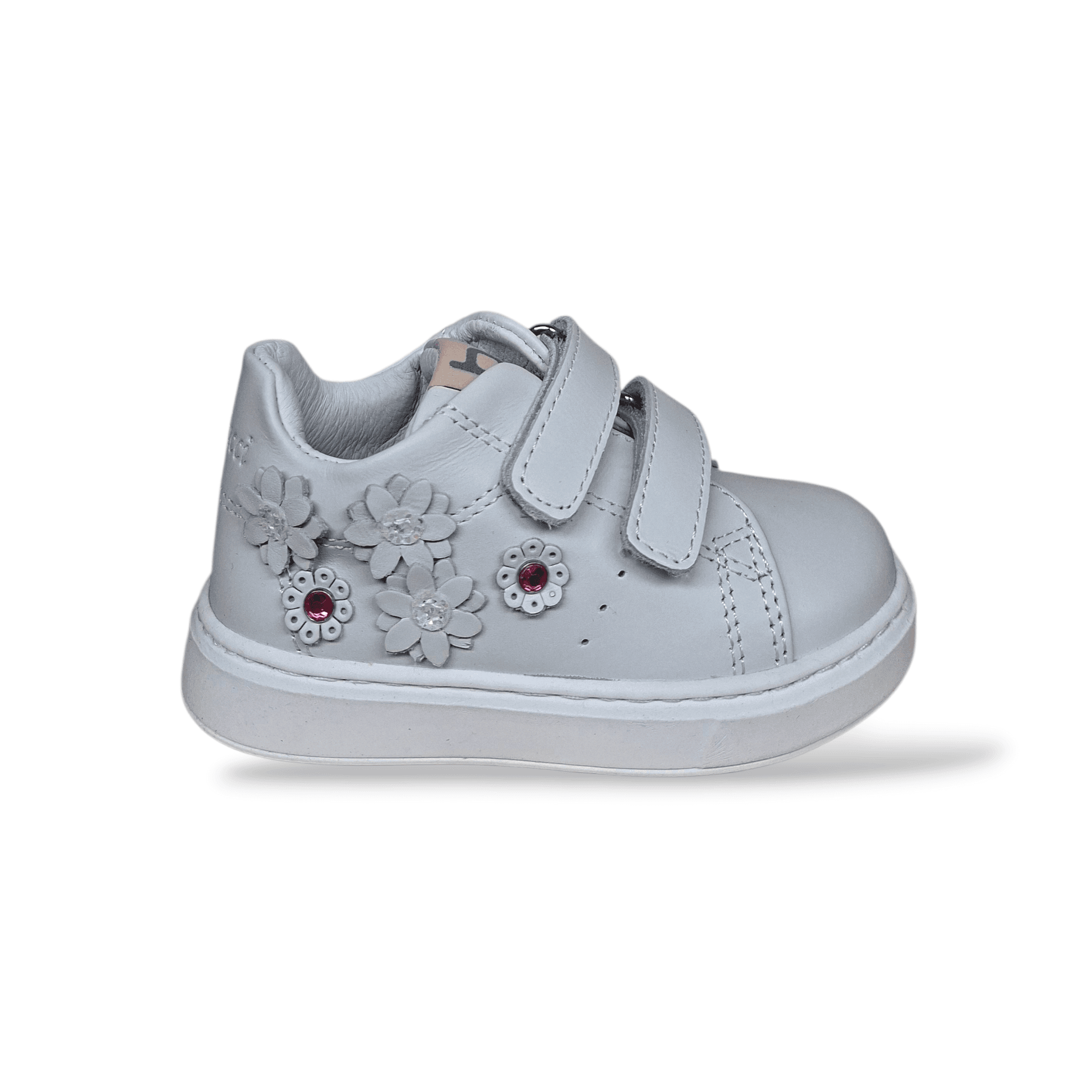 Scarpe Primi Passi Balducci Cita Pelle Bianco Fucsia Made in Italy Bambina