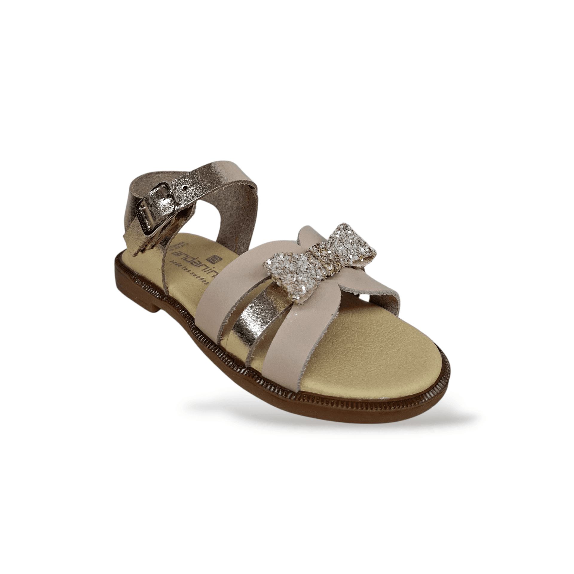 Sandali Bambina Andanines Crema Platino Cerimonia con Fiocco e Strass - Primavera Estate 2026 in Ballerine Scarpetteria Gica - Trani, commercioVirtuoso.it