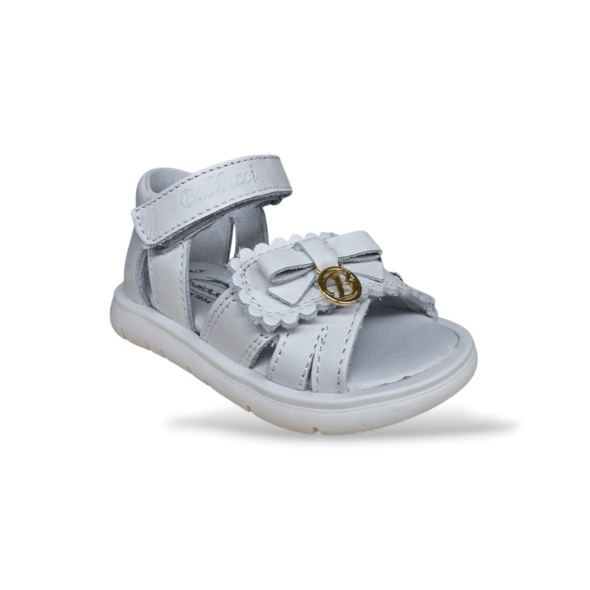 Sandalo Primi Passi Balducci Cita Pelle Bianco Cerimonia Made in Italy Bambino in Ballerine Scarpetteria Gica - Trani, commercioVirtuoso.it