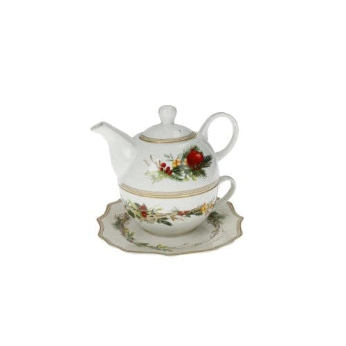 TEIERA C/TAZZA E PIATTINO CAROL BIANCO NEW BONE CHINA