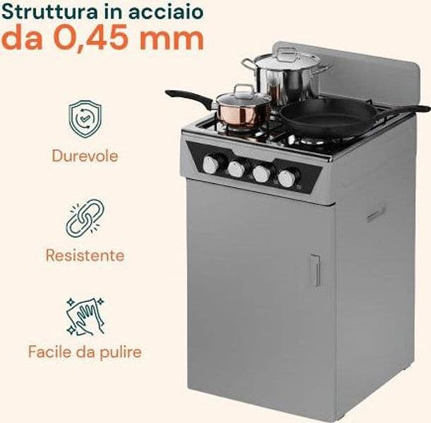 CUCINA A GAS 4 FUOCHI - FORNELLO A GAS 4 FUOCHI CON VANO PORTABOMBOLA | GRIGIO in Autocategorizzazione Più Di Più Ideas - Casalnuovo di Napoli, commercioVirtuoso.it