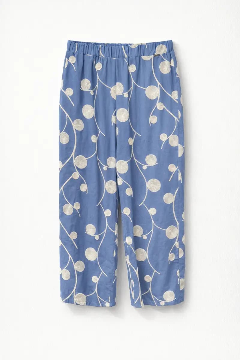 Pantalone ricamato con elastico in vita | NUALY Daily - 2