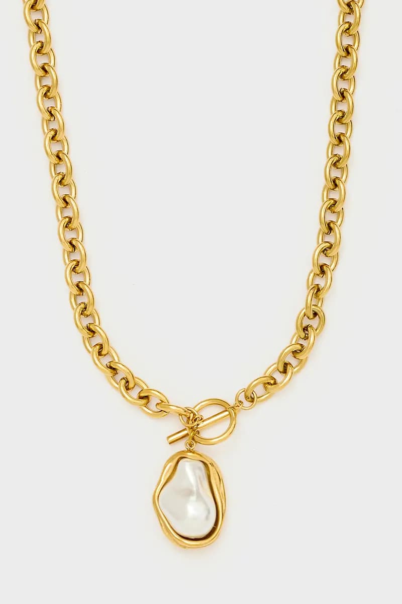 Collana chiusura toggle con perla | NALÌ - 3