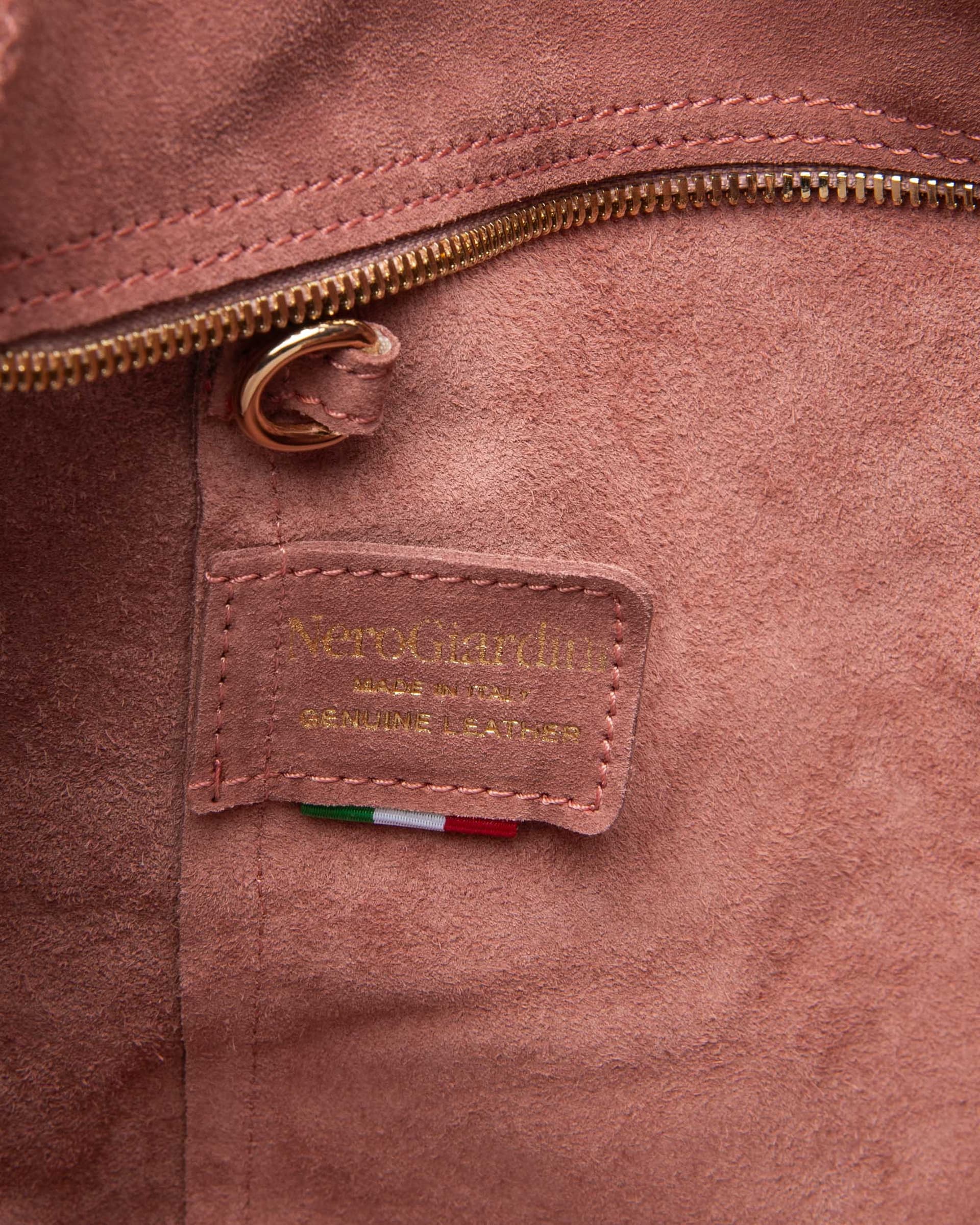 Nero Giardini borsa donna a tracolla in pelle scamosciata rosa E644145D671 - 4