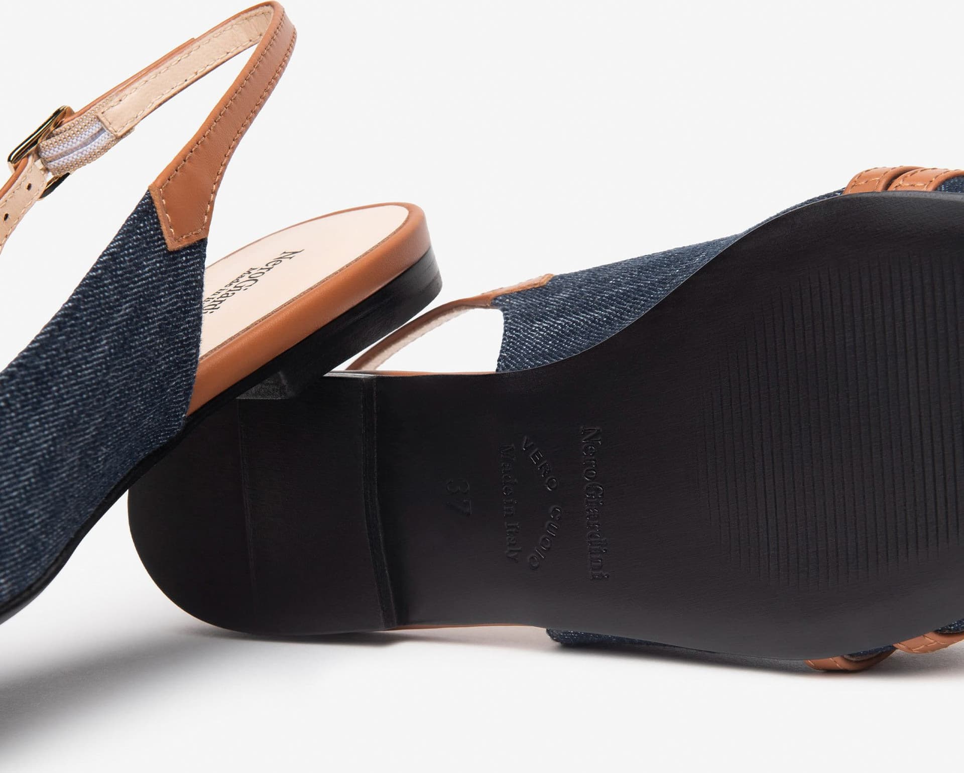 Nero Giardini slingback donna in tessuto jeans E512362D214 - 5