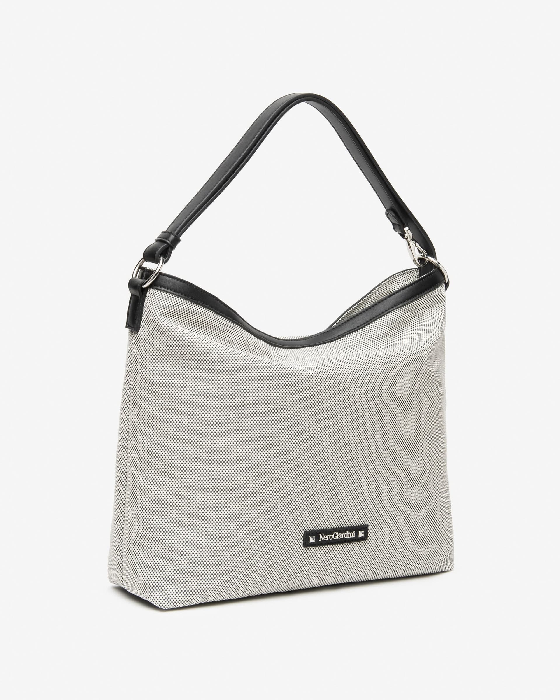 Nero Giardini borsa donna in canvas nero bianco E644241D100 - 2