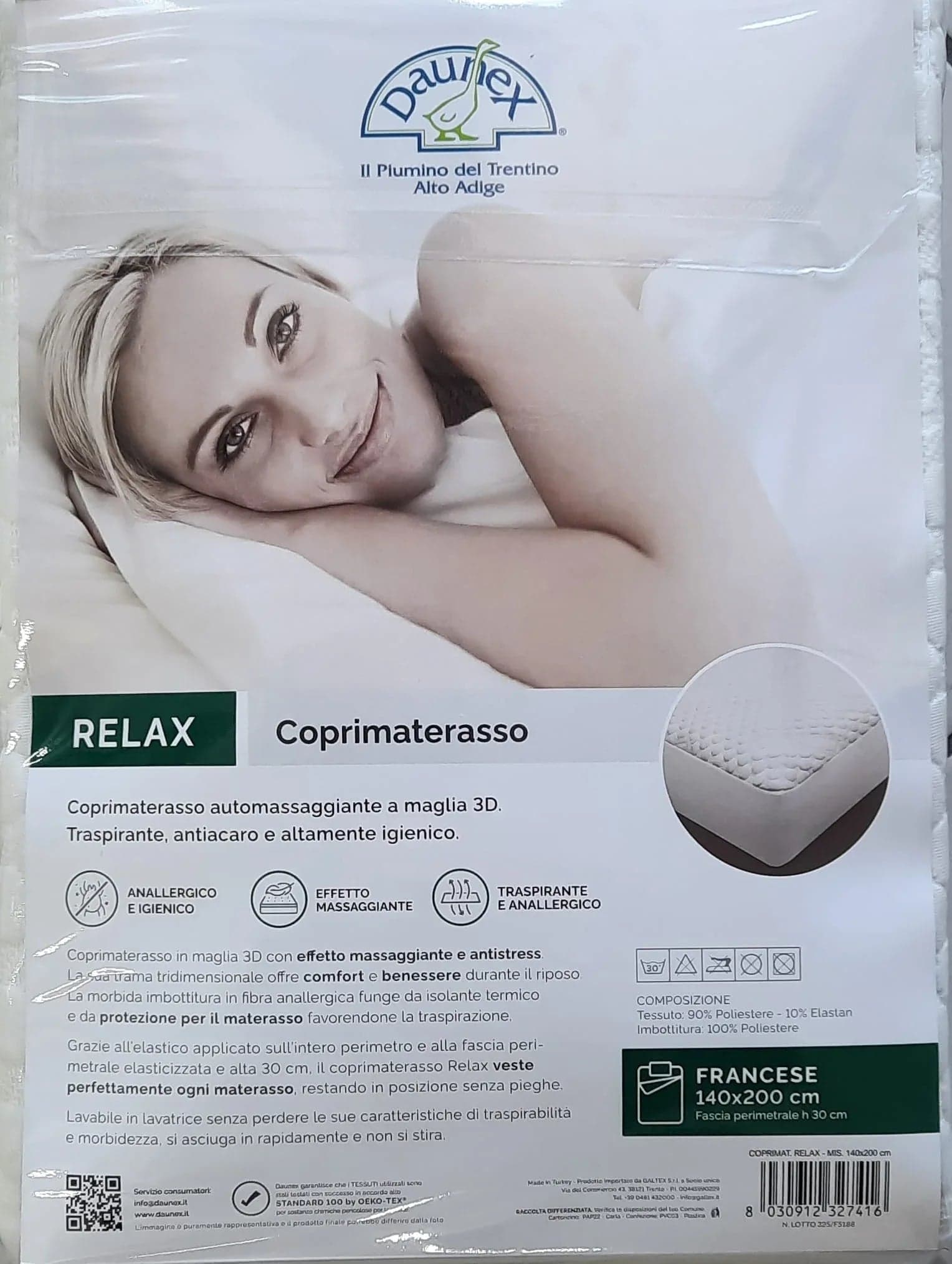 Coprimaterasso Daunex Relax Francese 140x200 + 30 cm - 4