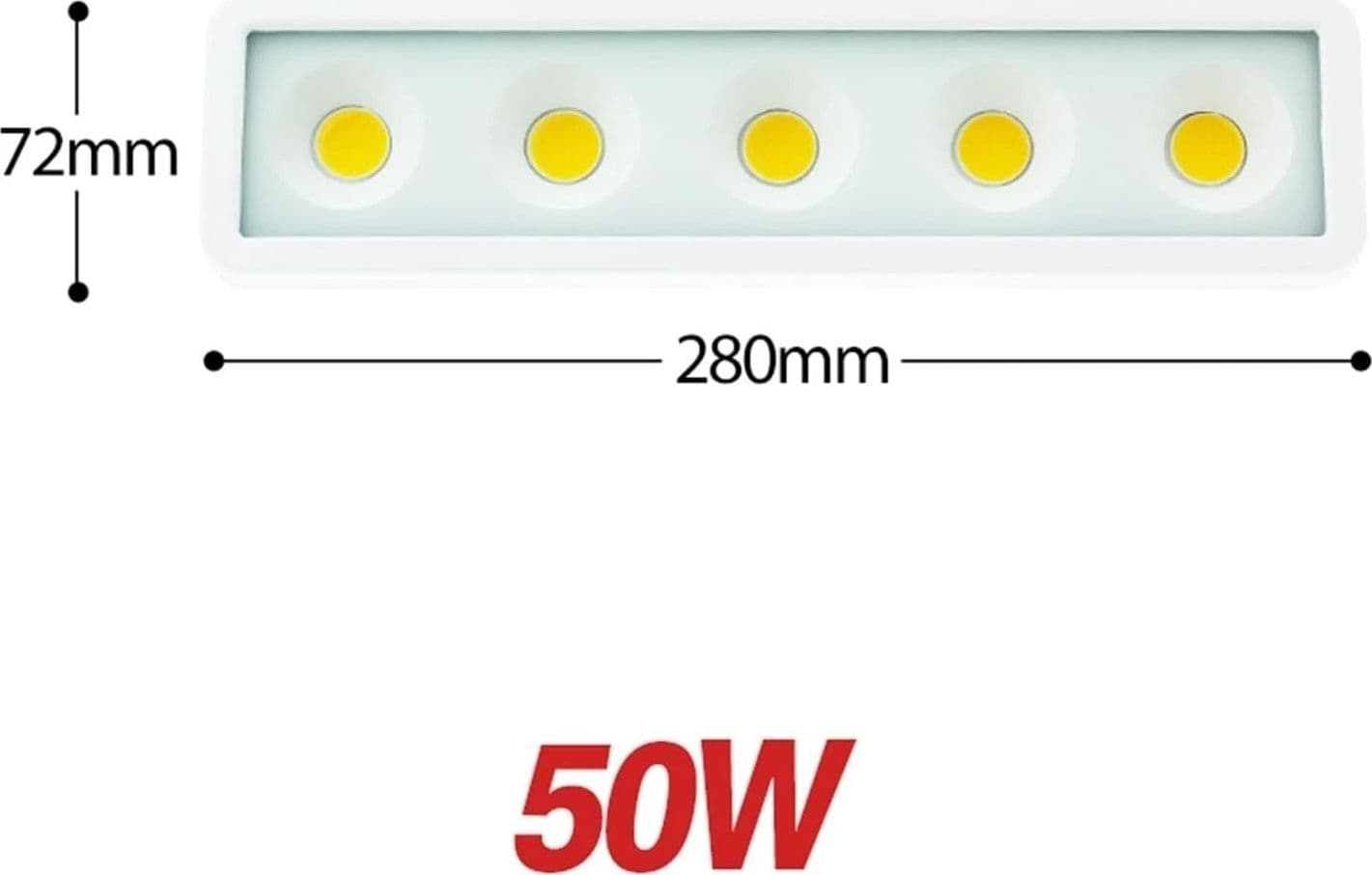 FARO Faretto COB LED Flood Llight SLIM 50W LUCE DA INONDAZIONE IP65 100LM/W – Bianco, Bianco Caldo